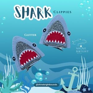 Shark Clippies with Glitter